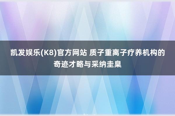 凯发娱乐(K8)官方网站 质子重离子疗养机构的奇迹才略与采纳圭臬