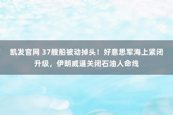 凯发官网 37艘船被动掉头！好意思军海上紧闭升级，伊朗威逼关闭石油人命线
