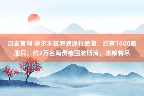 凯发官网 霍尔木兹海峡通行受阻，约有1600艘船只、约2万名海员被困波斯湾，水粮将尽