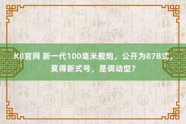 K8官网 新一代100毫米舰炮，公开为87B式，莫得新式号，是调动型？