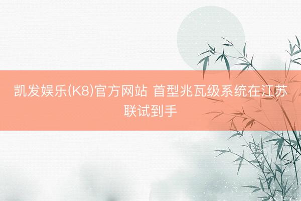 凯发娱乐(K8)官方网站 首型兆瓦级系统在江苏联试到手