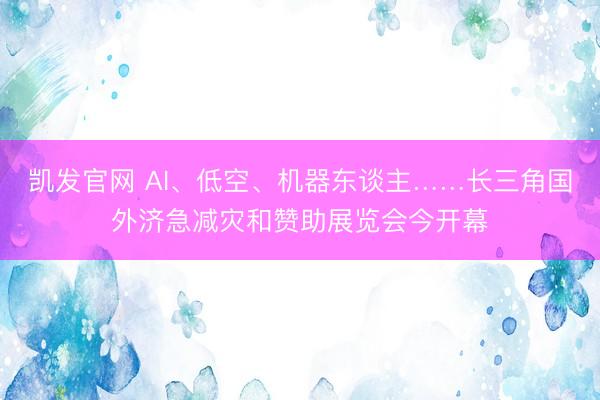 凯发官网 AI、低空、机器东谈主……长三角国外济急减灾和赞助展览会今开幕